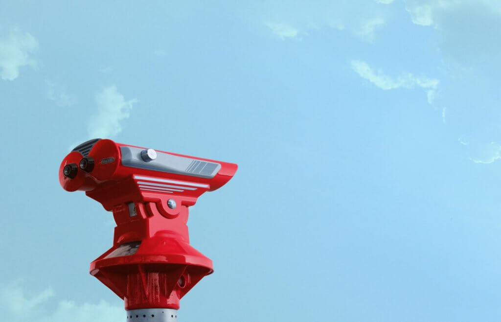 SEO Search Intent Brisbane - Red Binoculars and blue sky